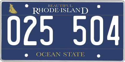 RI license plate 025504