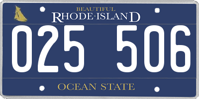 RI license plate 025506