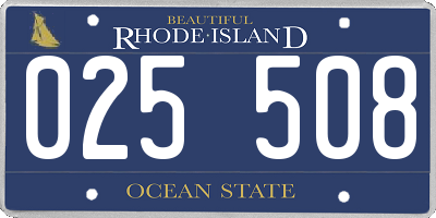 RI license plate 025508