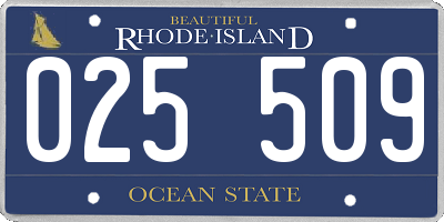 RI license plate 025509