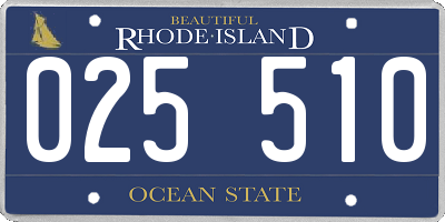 RI license plate 025510
