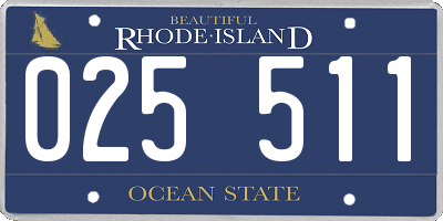 RI license plate 025511