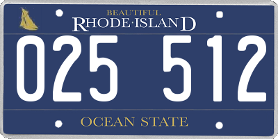 RI license plate 025512