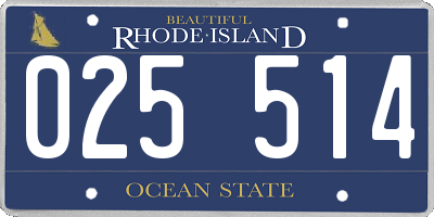 RI license plate 025514