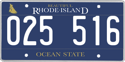 RI license plate 025516