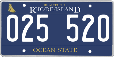 RI license plate 025520