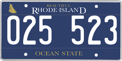 RI license plate 025523