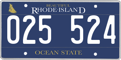 RI license plate 025524