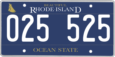 RI license plate 025525