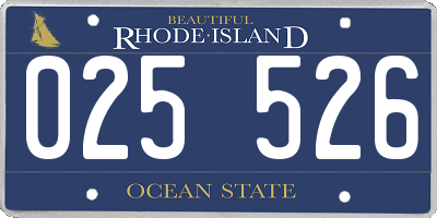 RI license plate 025526