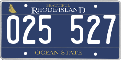 RI license plate 025527