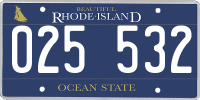 RI license plate 025532