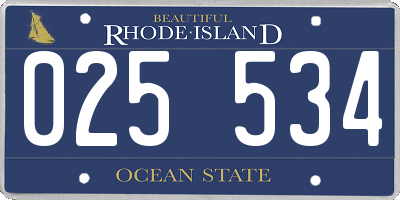 RI license plate 025534