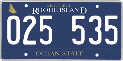RI license plate 025535