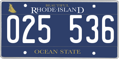 RI license plate 025536