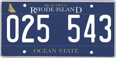 RI license plate 025543