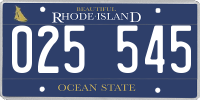 RI license plate 025545