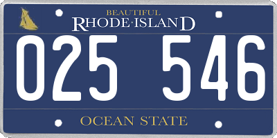 RI license plate 025546