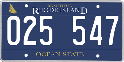RI license plate 025547