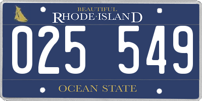 RI license plate 025549