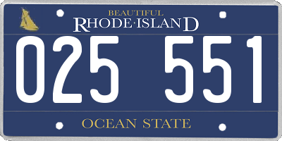 RI license plate 025551