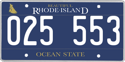RI license plate 025553
