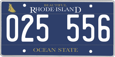 RI license plate 025556