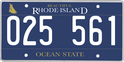 RI license plate 025561