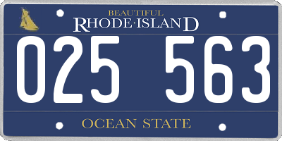 RI license plate 025563