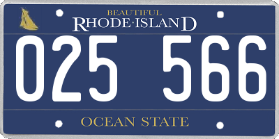 RI license plate 025566