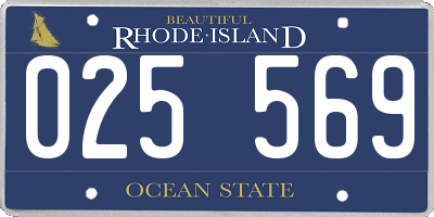 RI license plate 025569