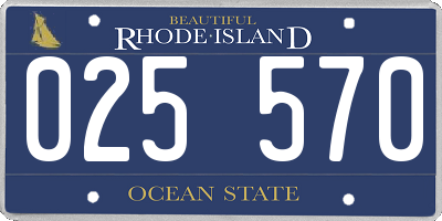 RI license plate 025570