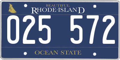 RI license plate 025572