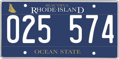 RI license plate 025574