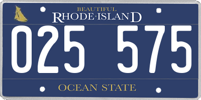 RI license plate 025575