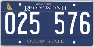 RI license plate 025576