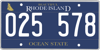 RI license plate 025578