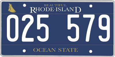 RI license plate 025579