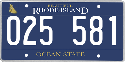 RI license plate 025581