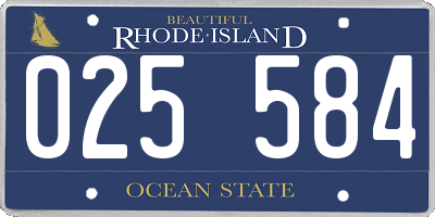 RI license plate 025584