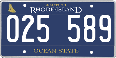 RI license plate 025589