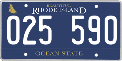 RI license plate 025590