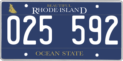 RI license plate 025592