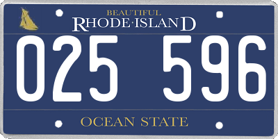 RI license plate 025596