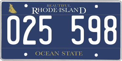 RI license plate 025598