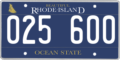 RI license plate 025600