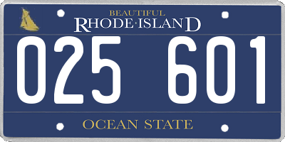 RI license plate 025601
