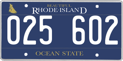 RI license plate 025602