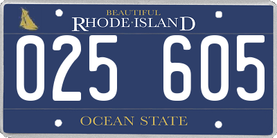 RI license plate 025605