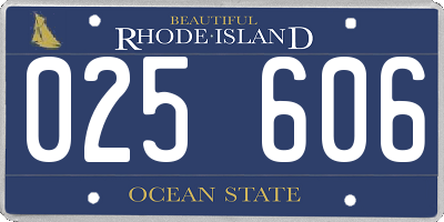 RI license plate 025606